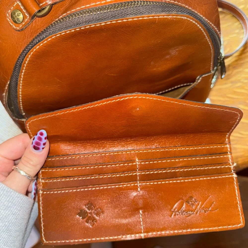 Patricia Nash Rich Brown Leather Backpack Crossbody